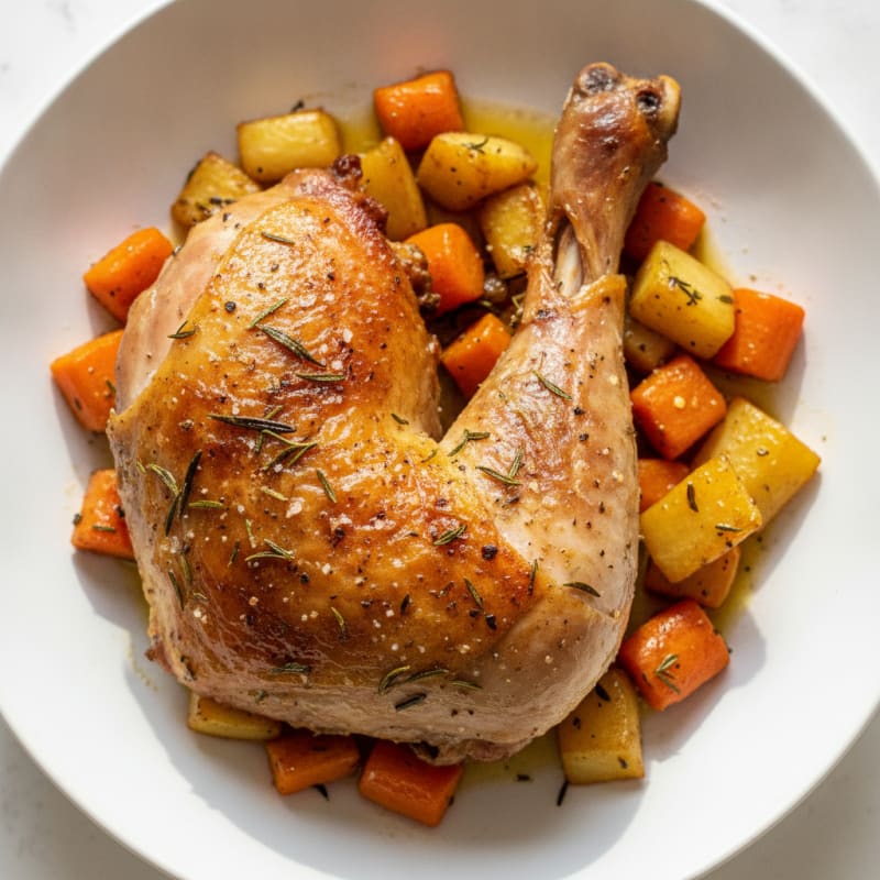 Herb-Roasted Turkey Leg with Root Vegetables