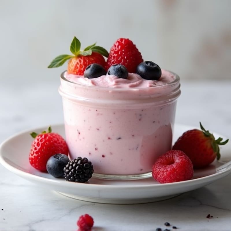 Creamy Greek Yogurt Protein Mousse with Mixed Berries