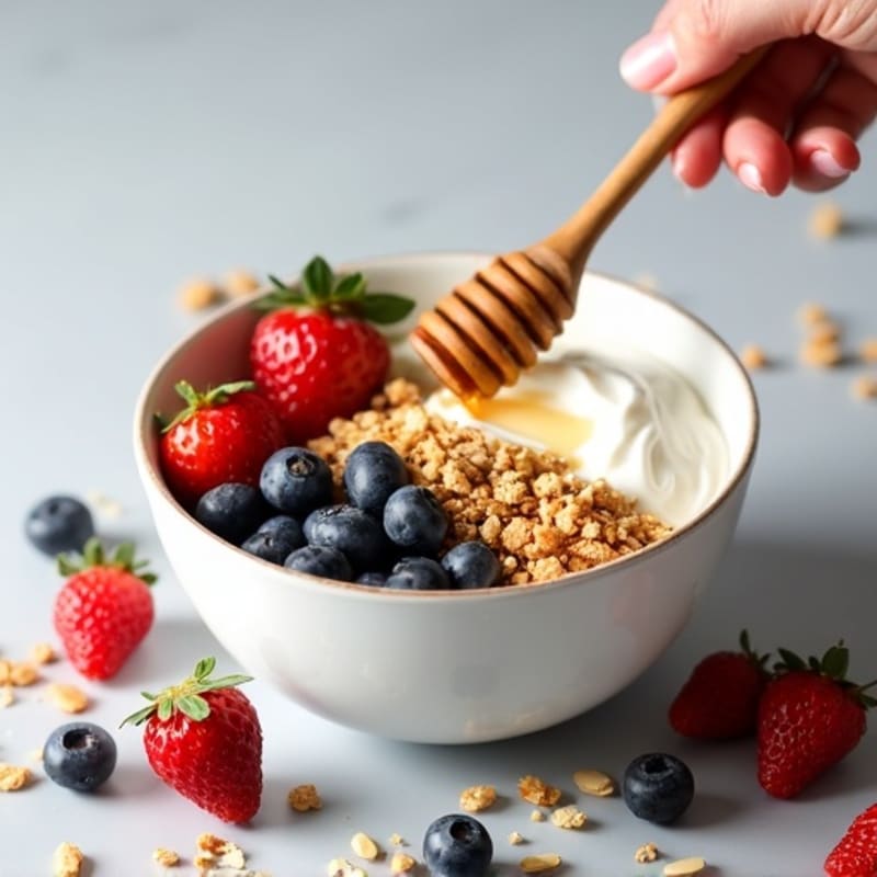 Crunchy Greek Yogurt Power Bowl with Honey-Drizzled Berries