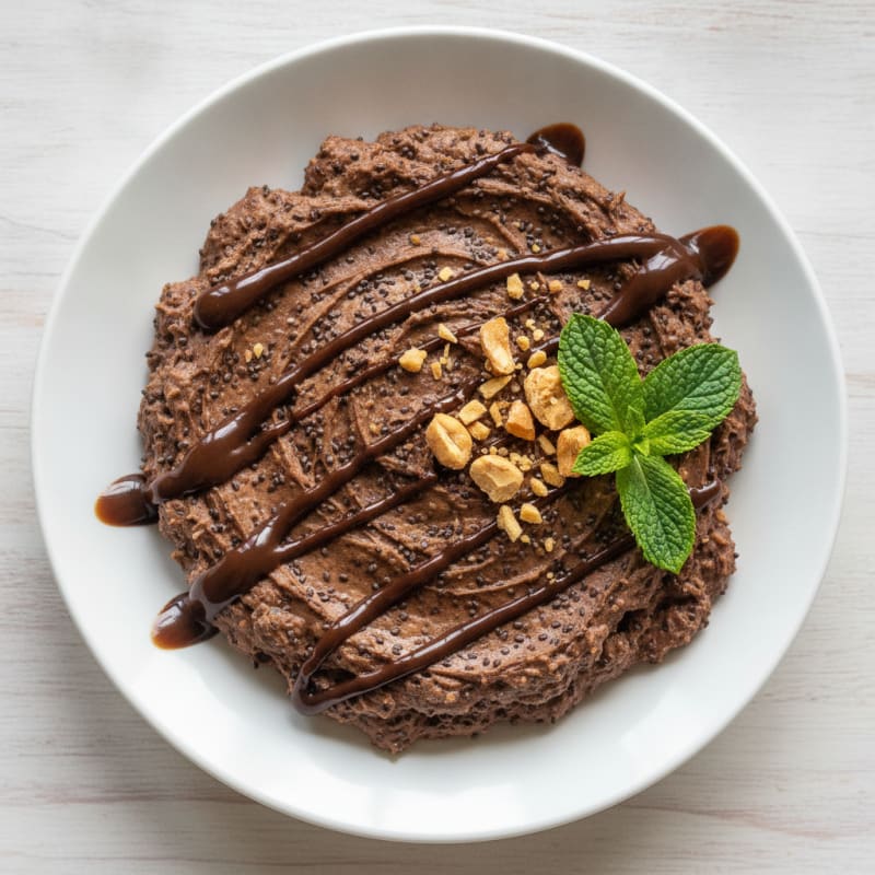 Chocolate Peanut Butter Protein Mousse with Chia