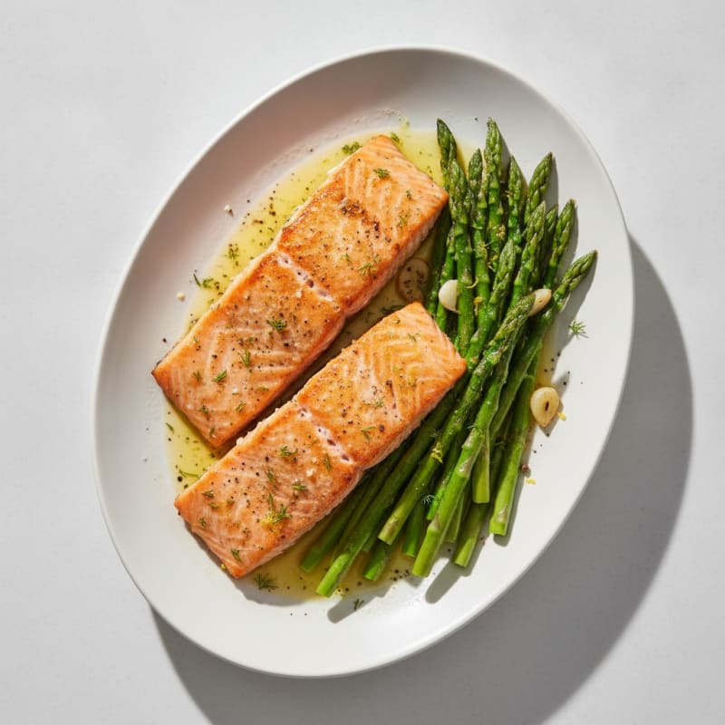 Baked Salmon with Lemon-Herb Asparagus
