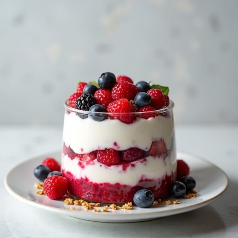 Greek Yogurt Protein Parfait with Mixed Berries