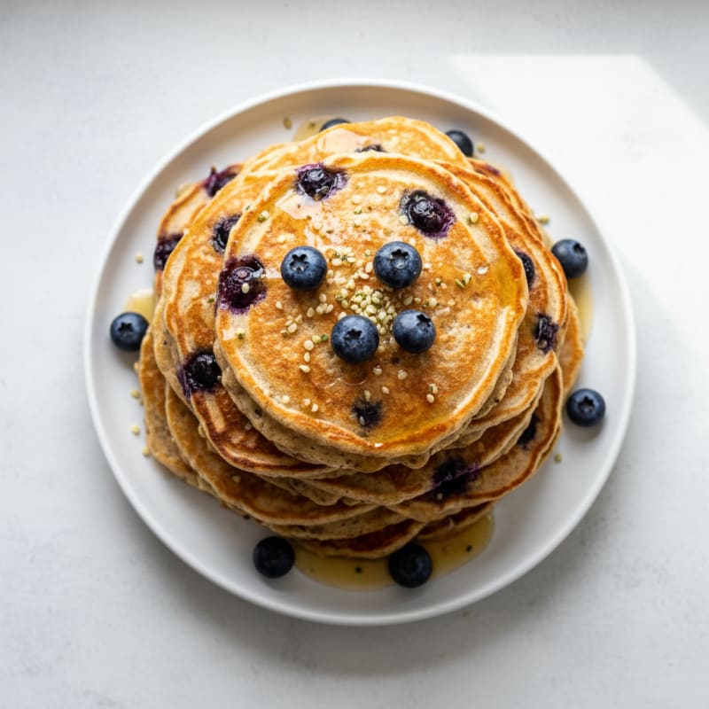 Fluffy Berry Oat Pancakes