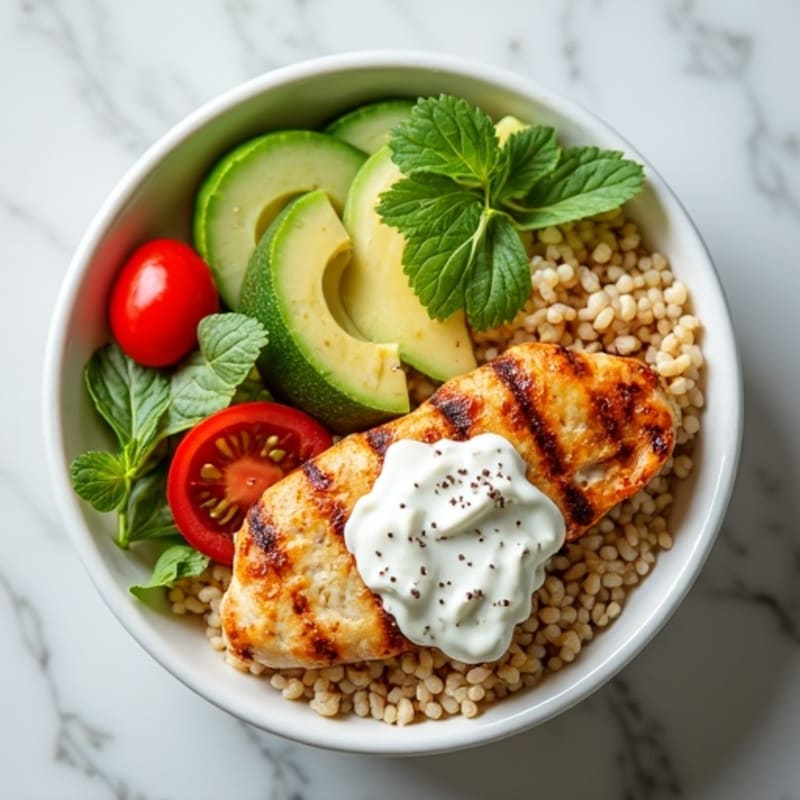 Creamy Chicken and Avocado Power Bowl with Brown Rice