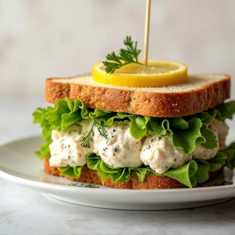 Creamy Lemon Herb Chicken Salad Sandwich
