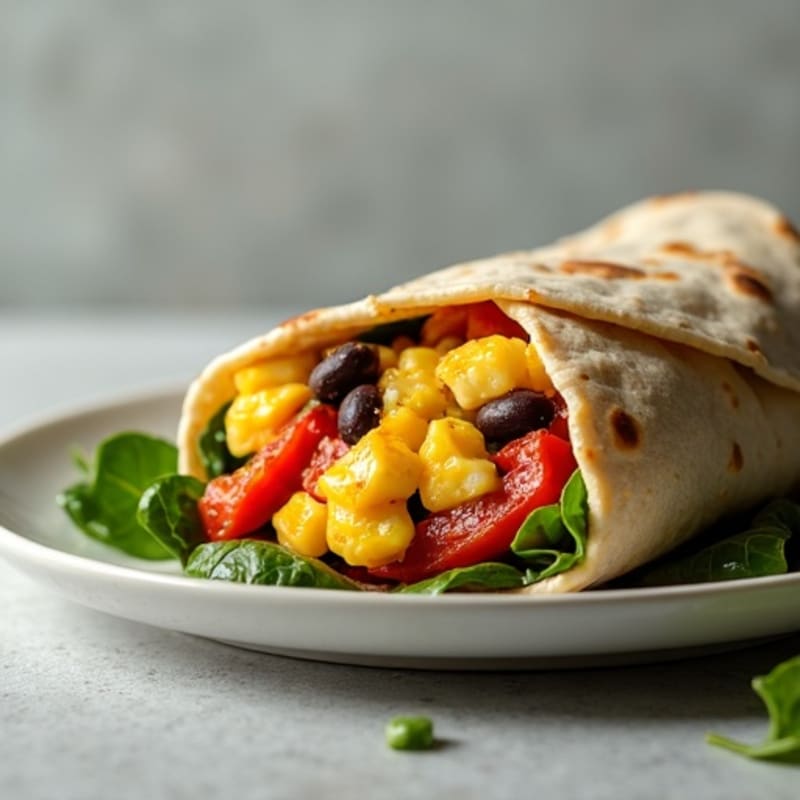 High-Protein Breakfast Burrito with Eggs and Roasted Veggies
