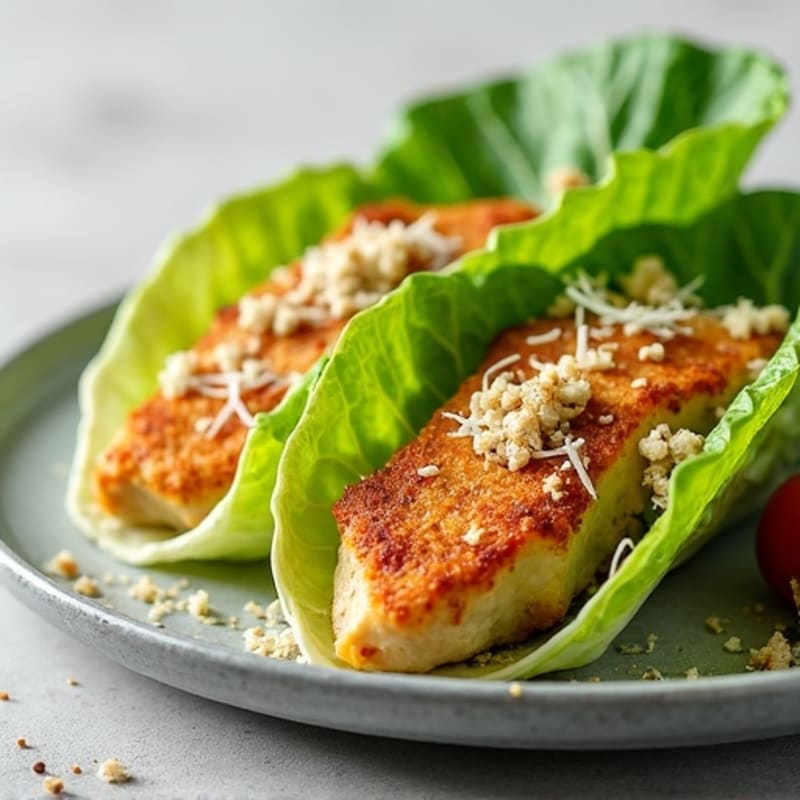 Crispy Chicken Caesar Lettuce Wraps