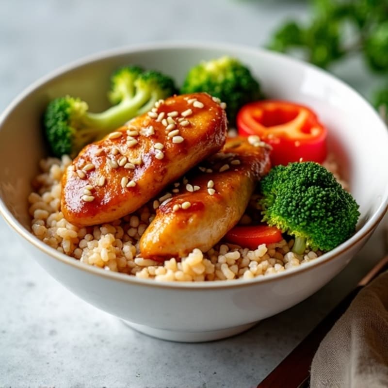 Sticky Ginger-Garlic Teriyaki Chicken Bowl