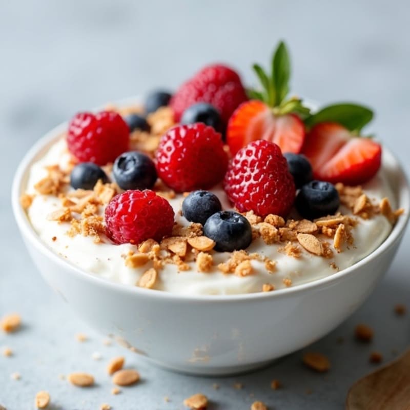 Creamy Greek Yogurt Protein Bowl with Almond Butter and Berries