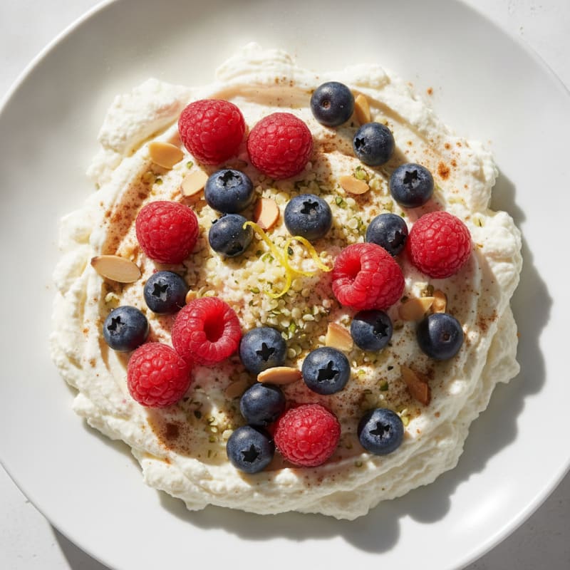 Whipped Cottage Cheese with Berries