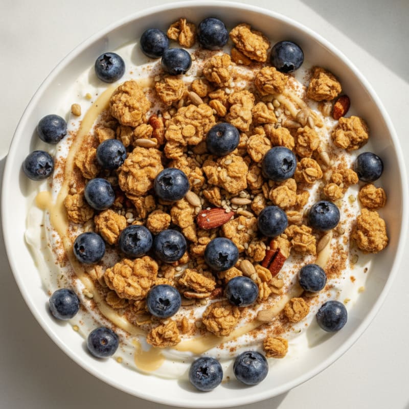 Blueberry Yogurt with Granola Crunch