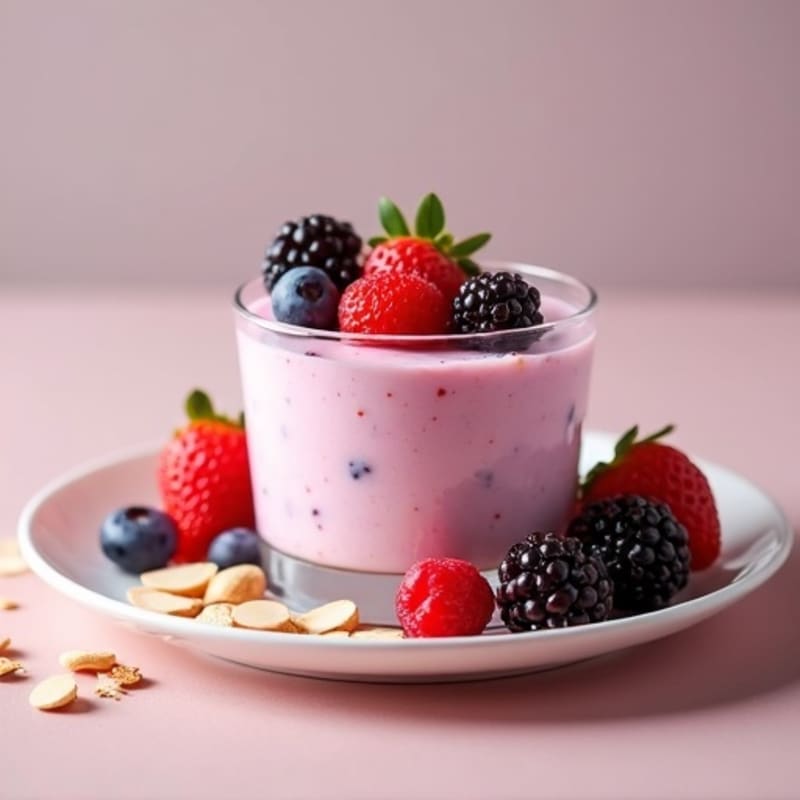 Silky Greek Yogurt Protein Mousse with Mixed Berries