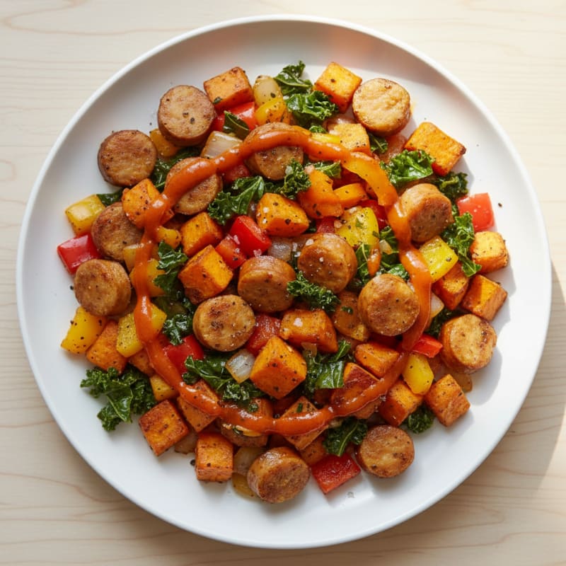 Chicken Sausage and Sweet Potato Hash