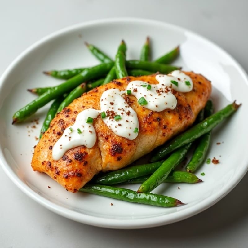 Creamy Spiced Chicken with Roasted Green Beans