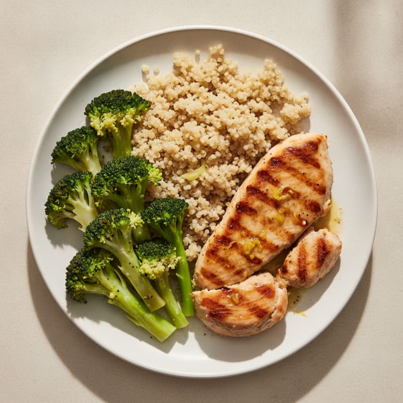 Grilled Turkey Breast with Quinoa and Steamed Broccoli