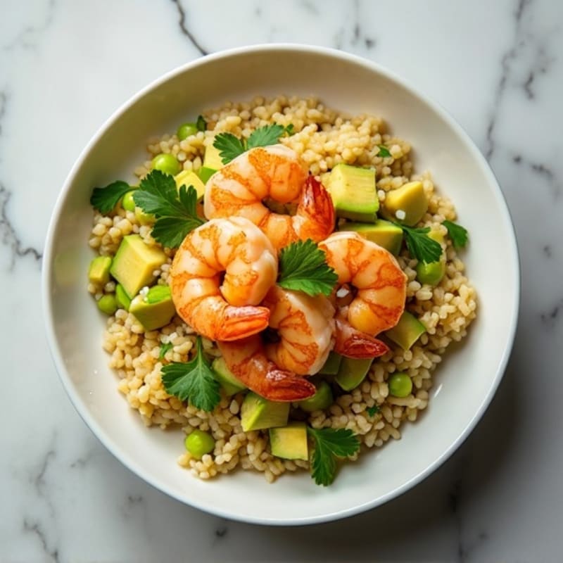 Citrus-Garlic Shrimp Bowl with Creamy Avocado Rice