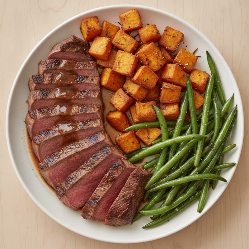 Pan-Seared Steak with Roasted Sweet Potatoes