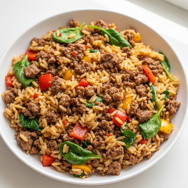 Savory Ground Beef and Rice Skillet