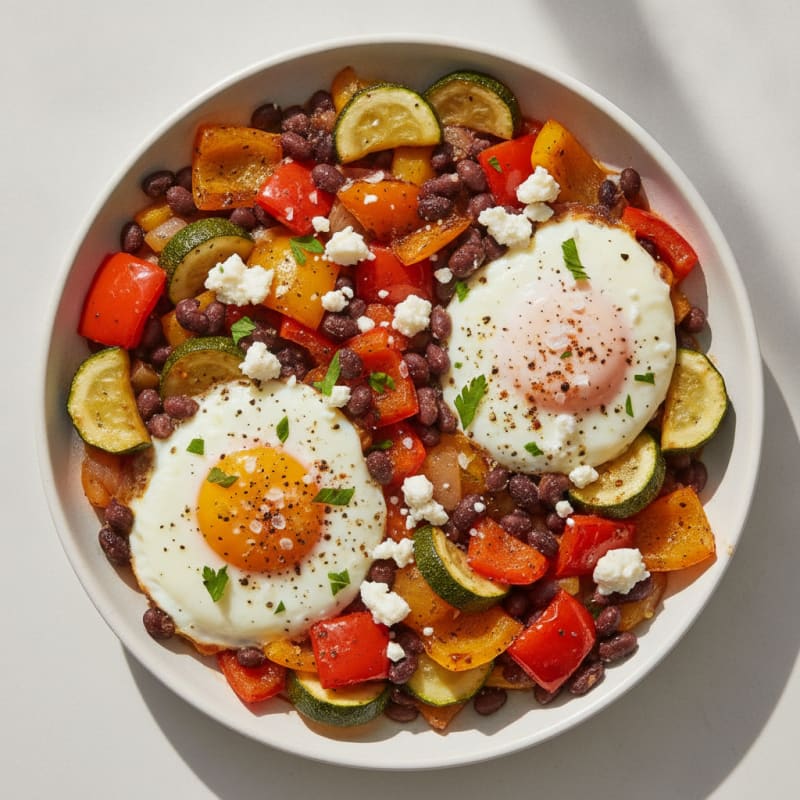 Baked Eggs with Roasted Vegetables
