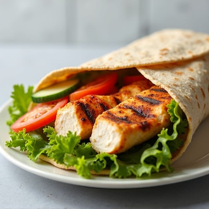 Grilled Chicken and Fresh Crispy Veggie Wrap