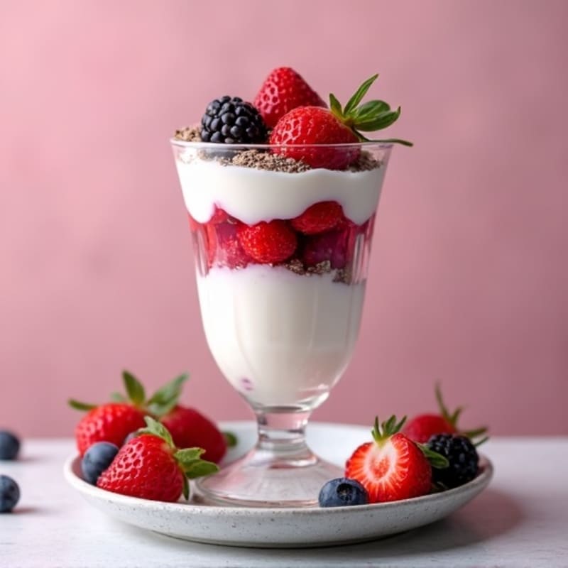 Silky Greek Yogurt Protein Parfait with Mixed Berries