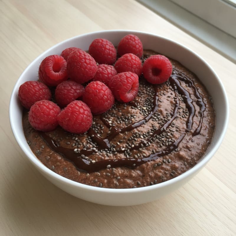 Silky Chocolate Protein Pudding with Chia Seeds