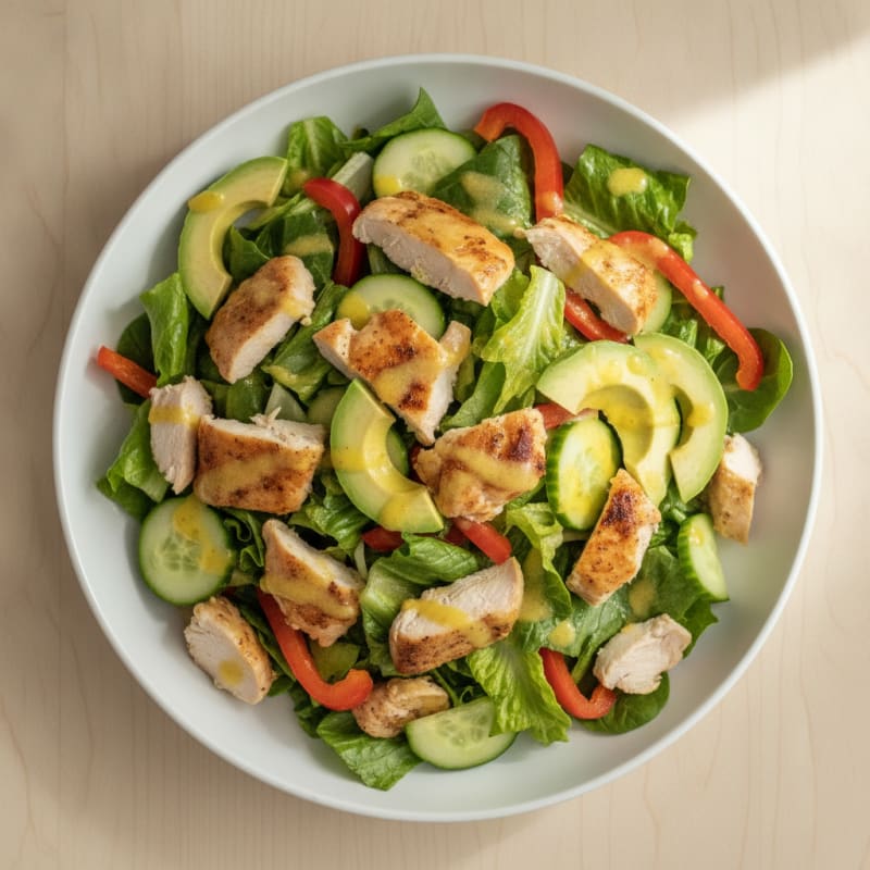 Chopped Chicken Salad with Crunchy Vegetables and Lemon Vinaigrette