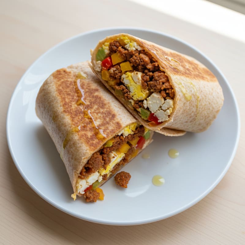 Crispy Chorizo and Egg Breakfast Burrito