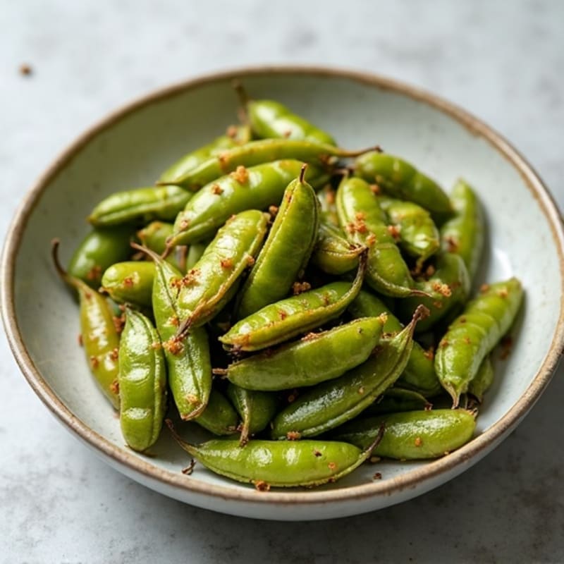 Crispy Garlic Roasted Edamame