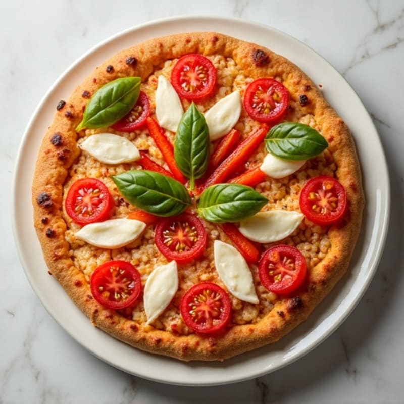 Grilled Chicken and Veggie Pizza on Thin Crust