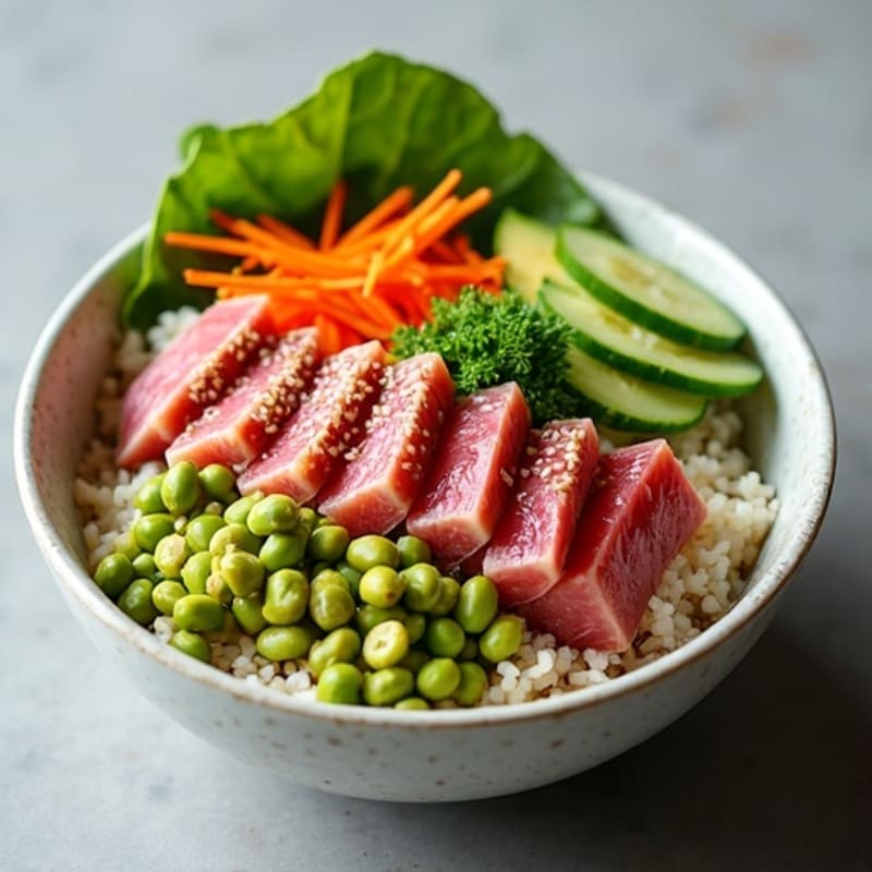 Fresh Ahi Tuna Poke Bowl with Sesame Rice
