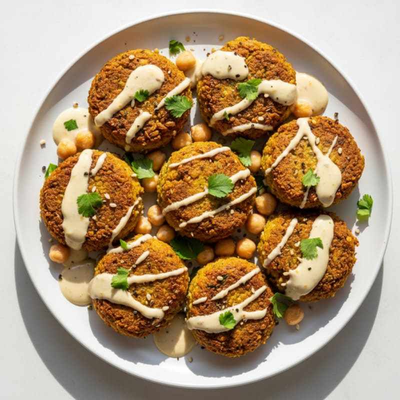 Crispy Falafel with Zesty Tahini Sauce