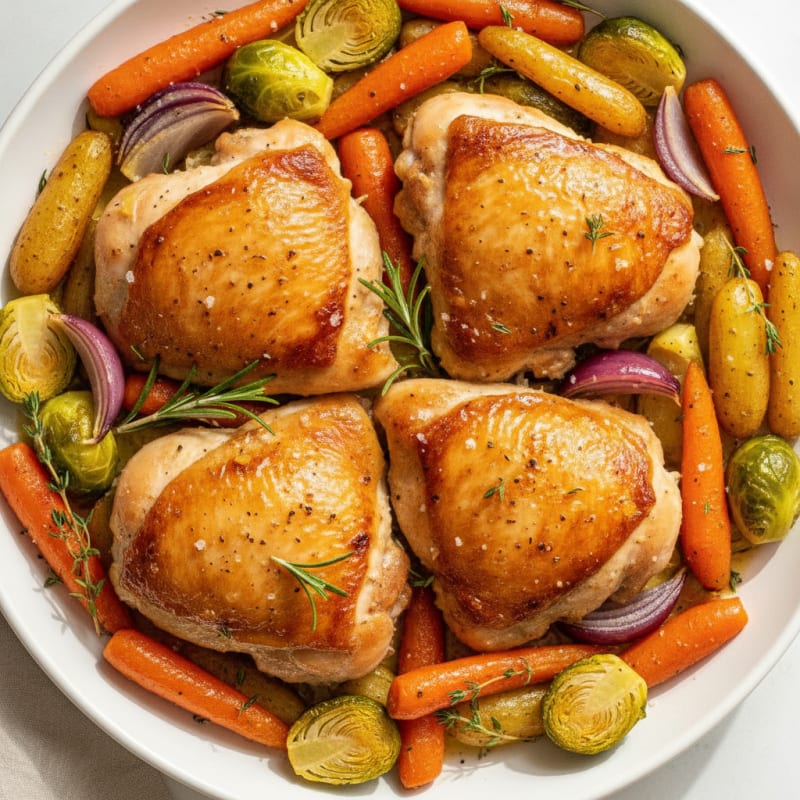 Lemon Herb Roasted Chicken Thighs with Vegetables