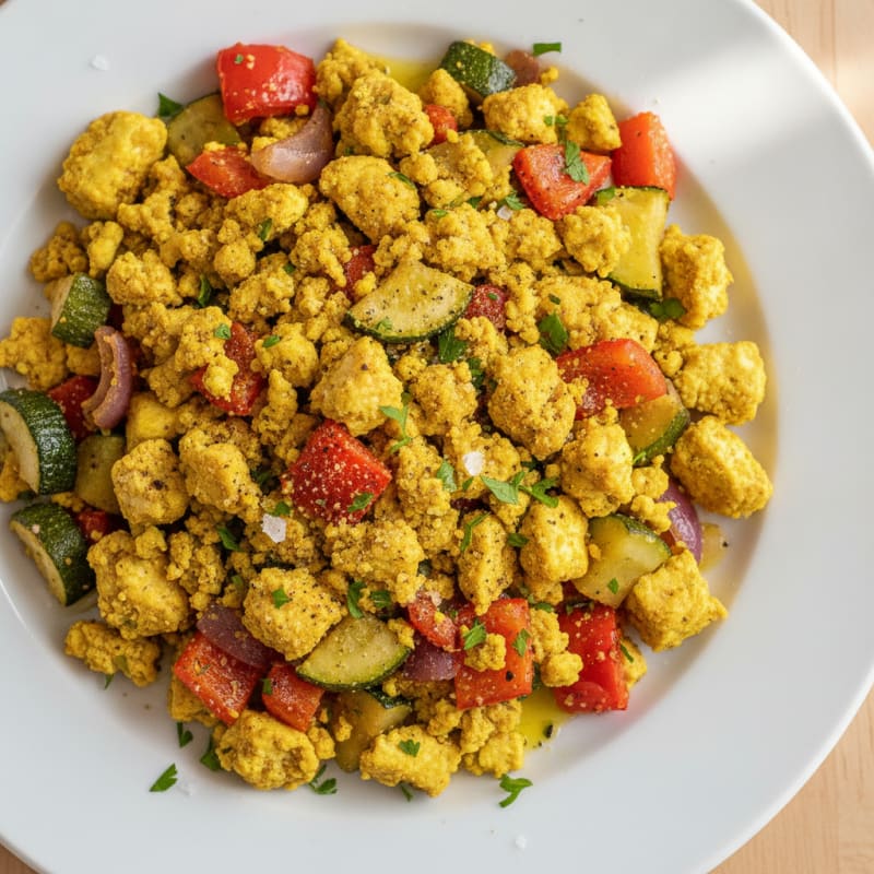 Tofu Scramble with Roasted Vegetables