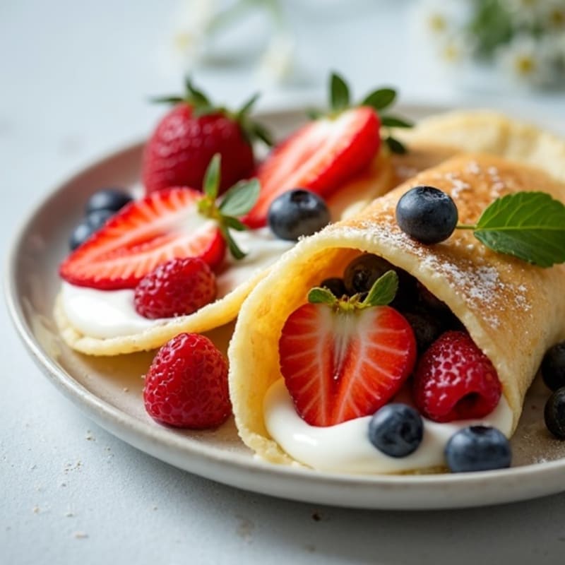 Light and Airy Rice Flour Crepes with Fresh Berries