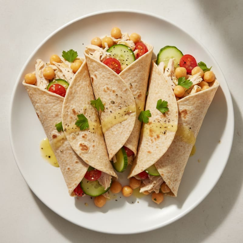 Mediterranean Chickpea Salad Wraps