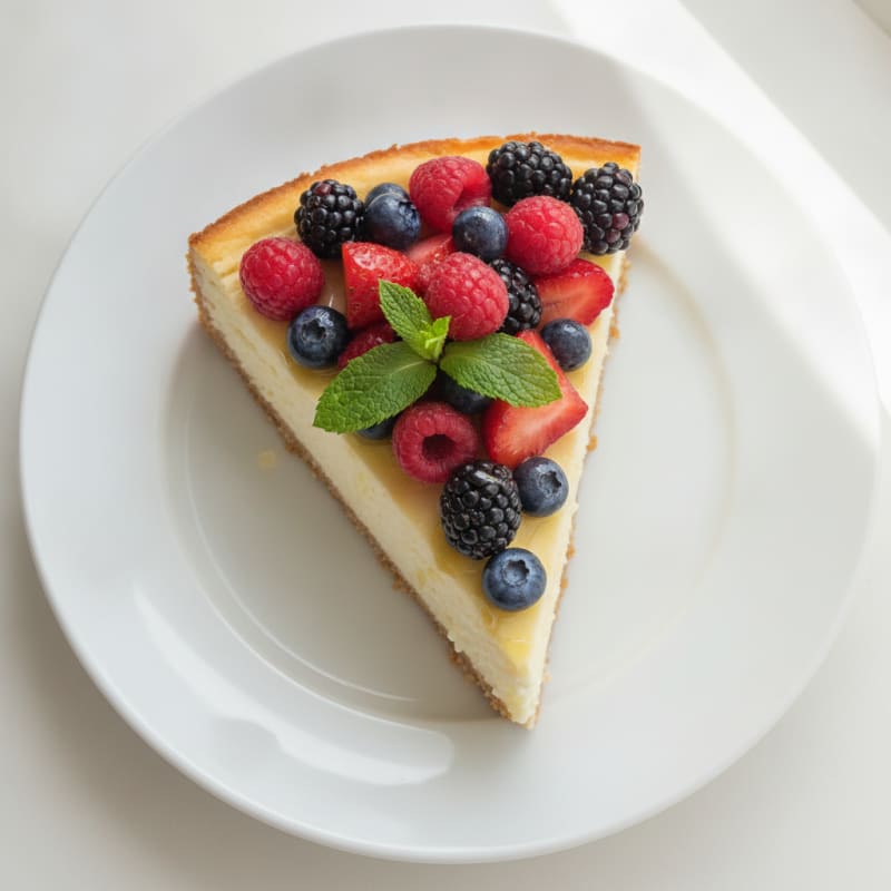 Greek Yogurt Protein Cheesecake with Fresh Berries