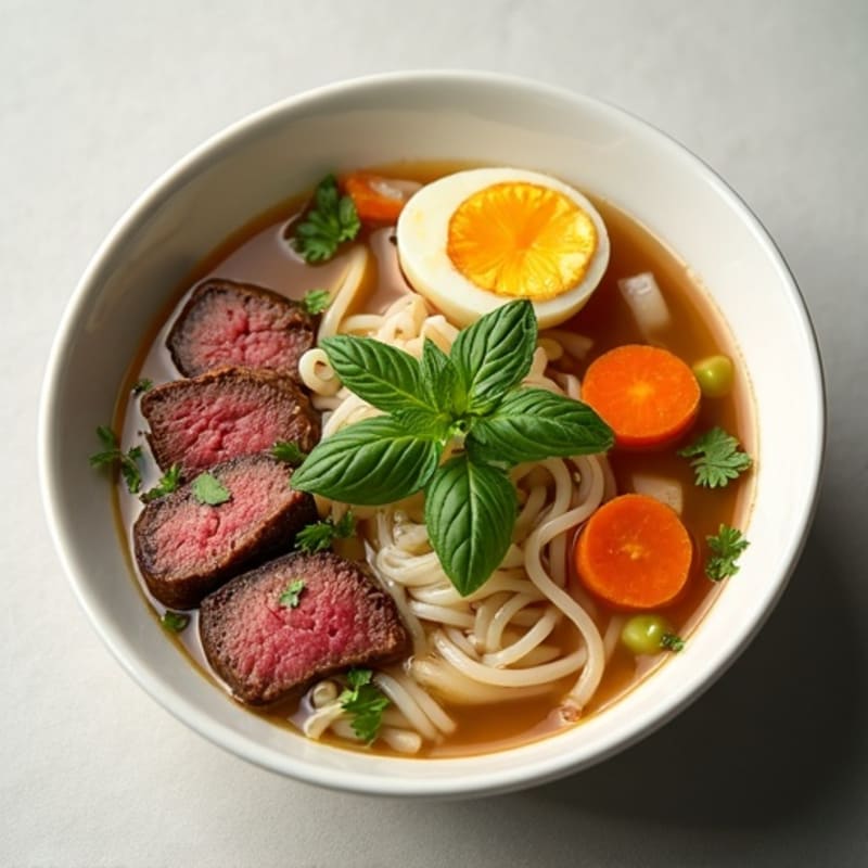 Lean Beef Noodle Soup with Fresh Herbs