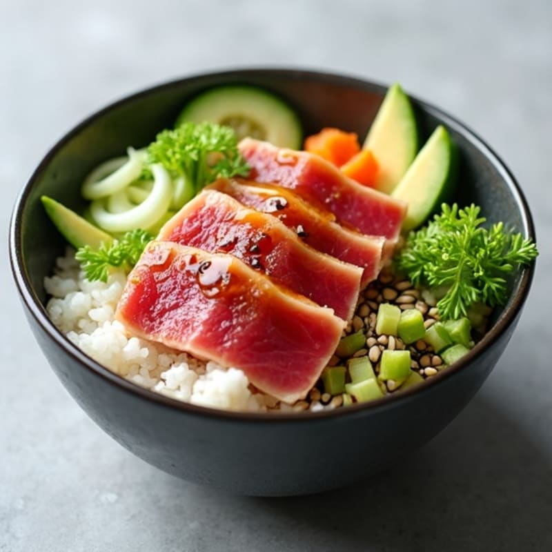 Fresh Ahi Tuna Poke Bowl with Sesame Rice