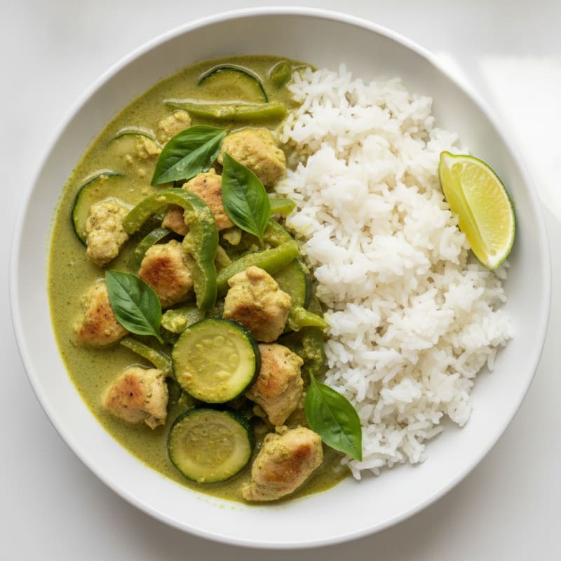 Green Curry Chicken with Jasmine Rice