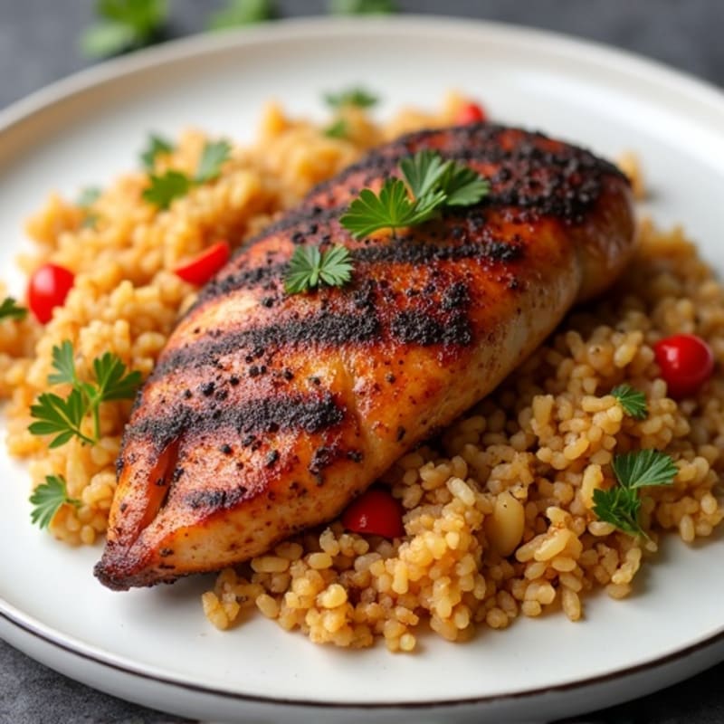 Blackened Cajun Chicken with Cauliflower Dirty Rice