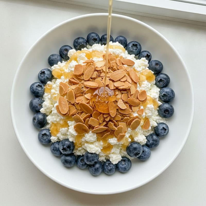 Cottage Cheese and Berry Parfait with Toasted Almonds