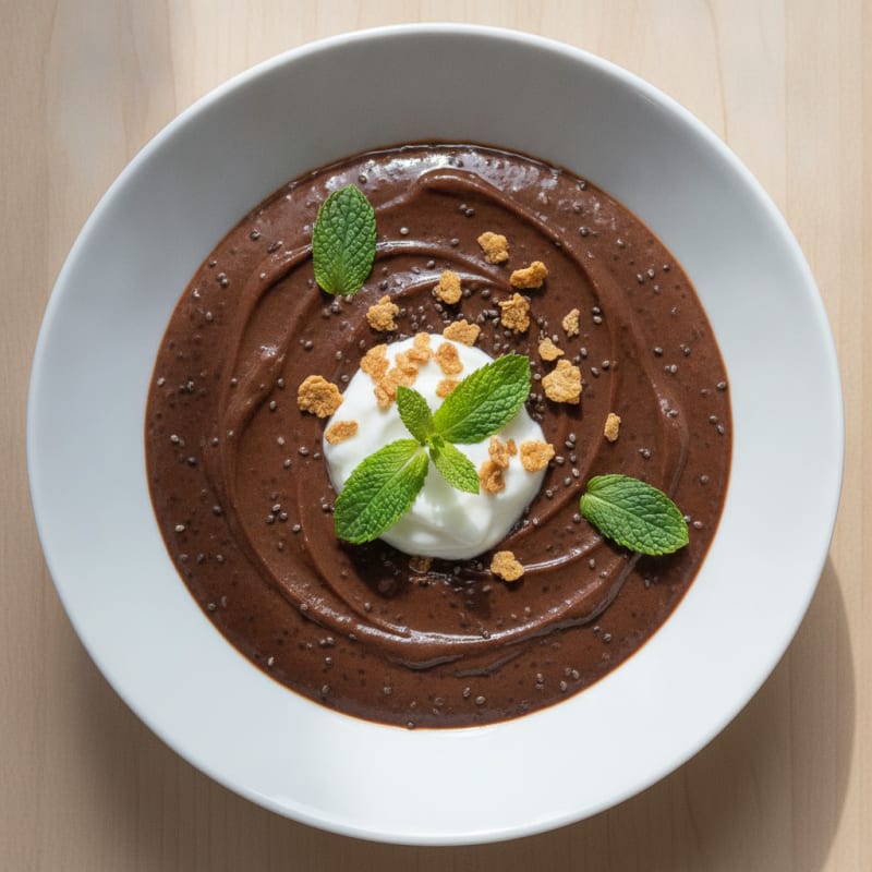 Silky Chocolate Protein Pudding with Chia Seeds