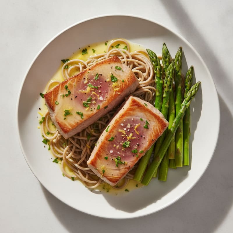 Seared Tuna with Lemon-Herb Sauce