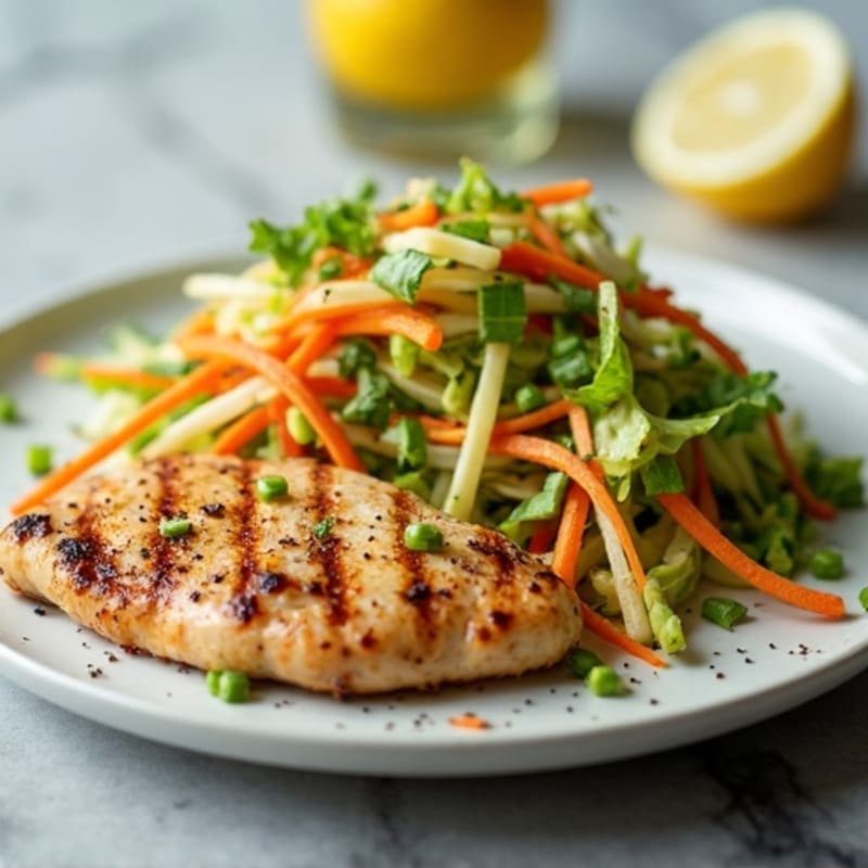 Grilled Chicken Breast with Crunchy Cabbage Slaw