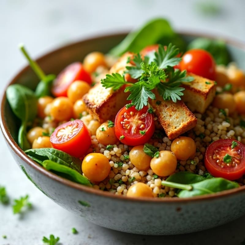 Roasted Chickpea Buddha Bowl with Fresh Herbs