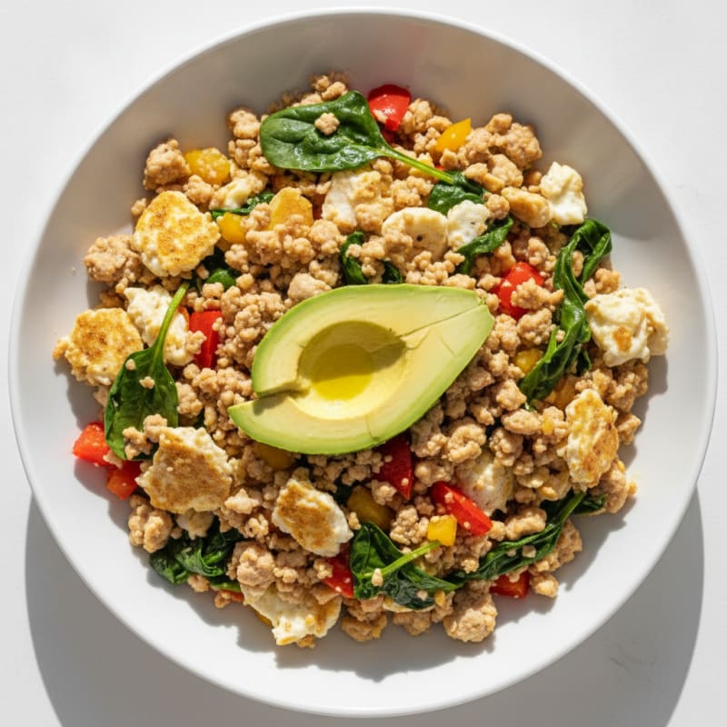 Egg White Veggie Scramble with Lean Turkey