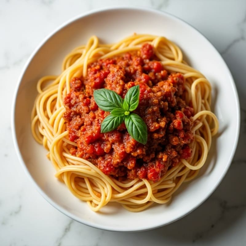 Whole Wheat Spaghetti with Lean Ground Turkey and Hearty Tomato Sauce