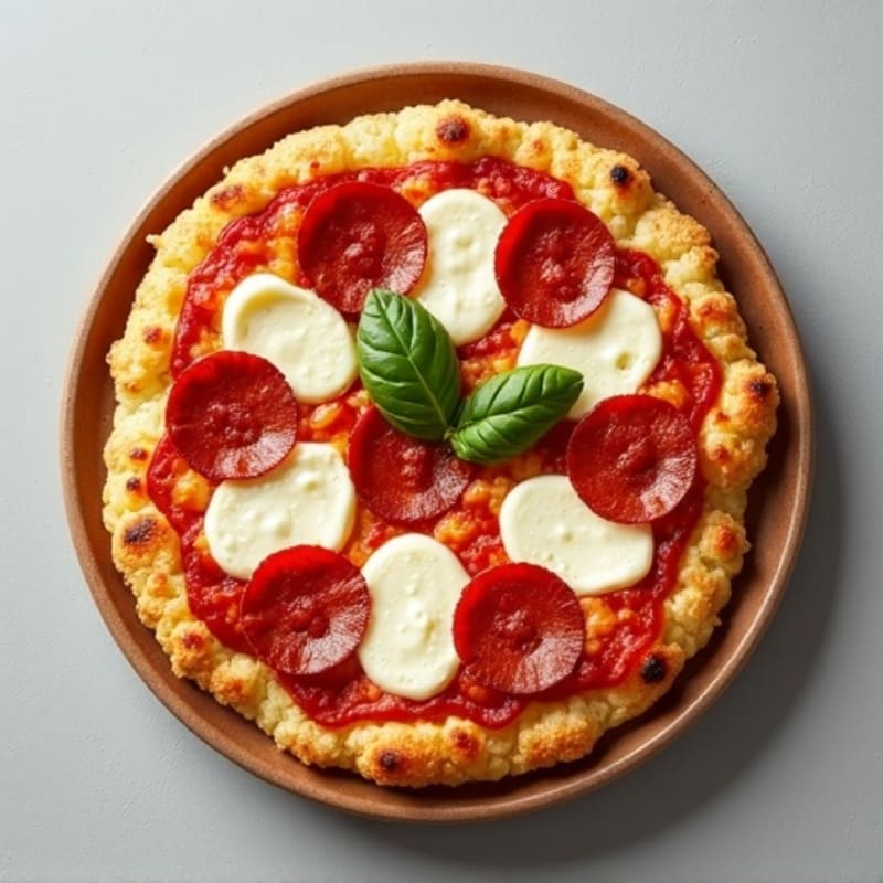 Crispy Cauliflower Crust Pizza with Turkey Pepperoni
