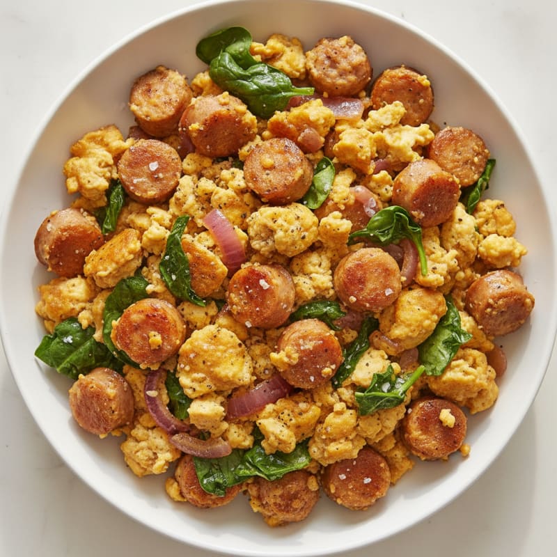 Maple-Glazed Chicken Sausage & Egg Scramble